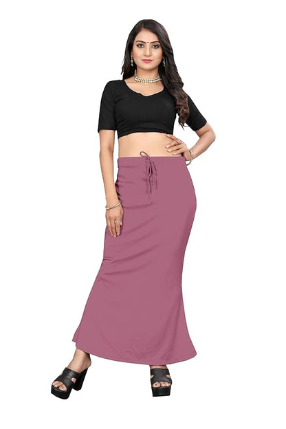 Trendzmy Apparels Saree Shapewear Onion Color for Women's | Lycra Stretchable Under Skirts Petticoat | Fish Cut for Everyday Comfort Wear