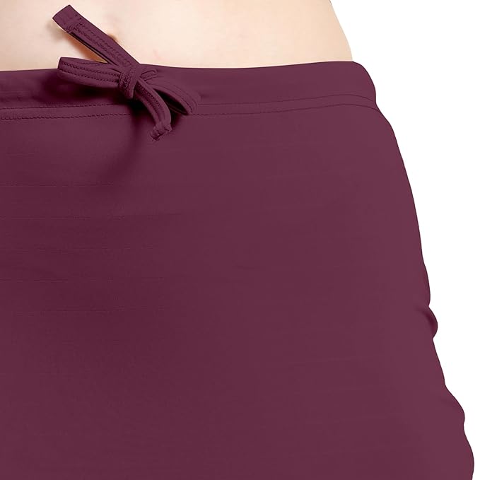 Trendzmy Apparels Saree Shapewear Wine Color for Women's | Lycra Stretchable Under Skirts Petticoat | Fish Cut for Everyday Comfort Wear