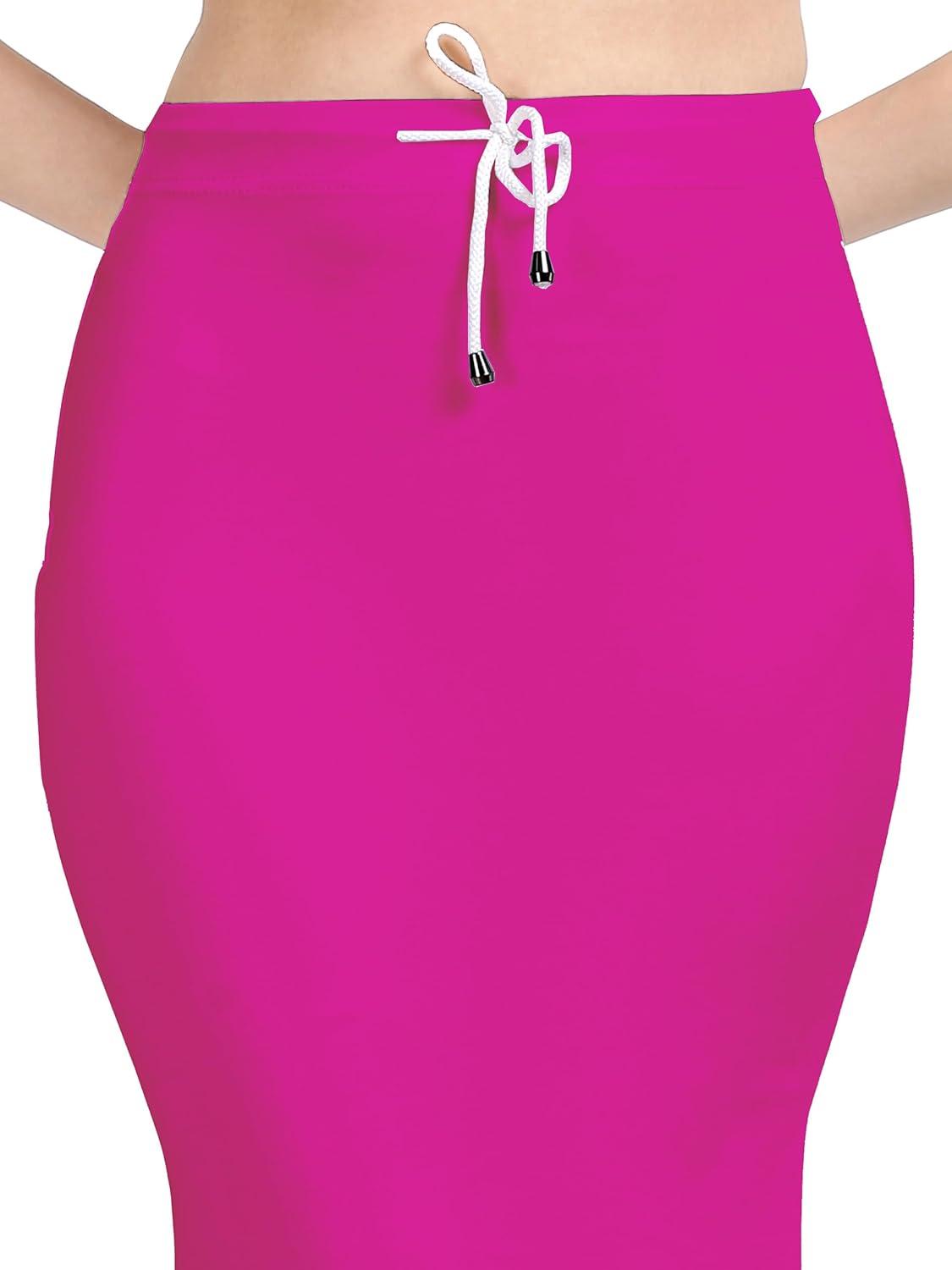 Women's Rani Pink Lycra Full Elastic Saree Shapewear Petticoat Free Size