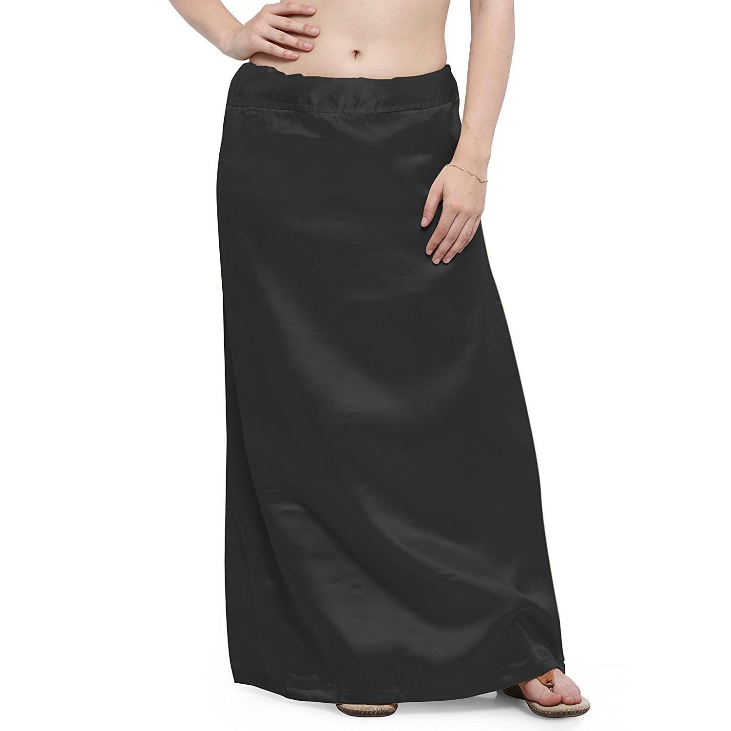 Woman's Satin Black Petticoat Default Title