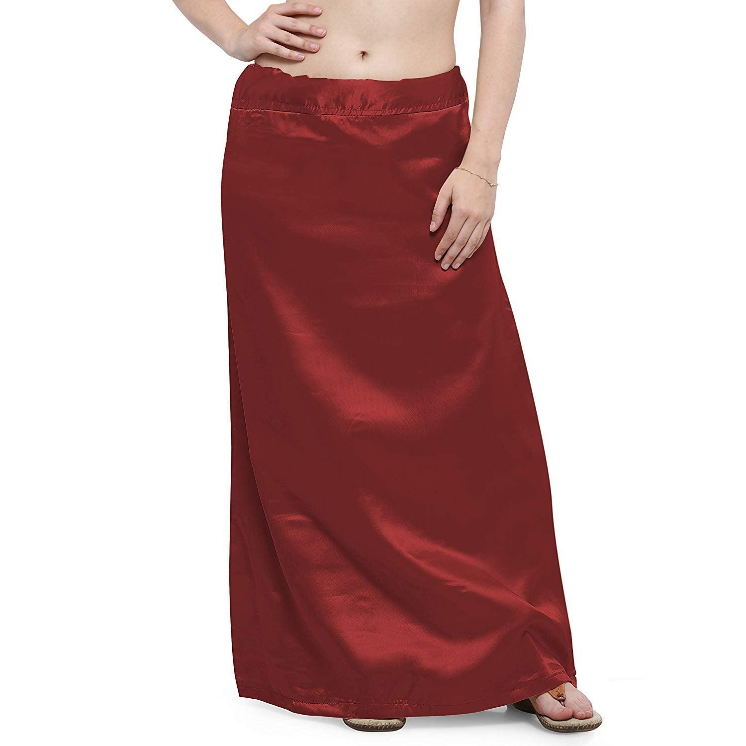 Woman's Satin Maroon Petticoat Default Title