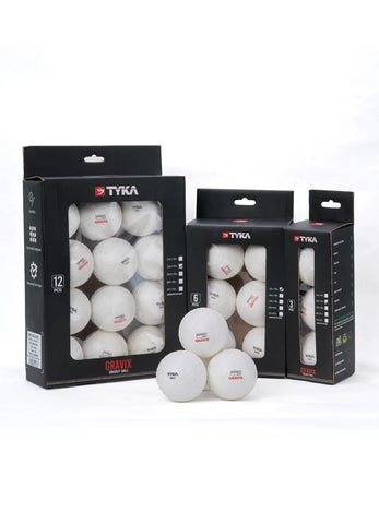 TYKA Gravix Youth Training Cricket Ball (80± gm) – White-Pack of 3