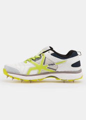 TYKA CRIC 120+ L Men’s Cricket Spikes Shoes – White & Lime Green