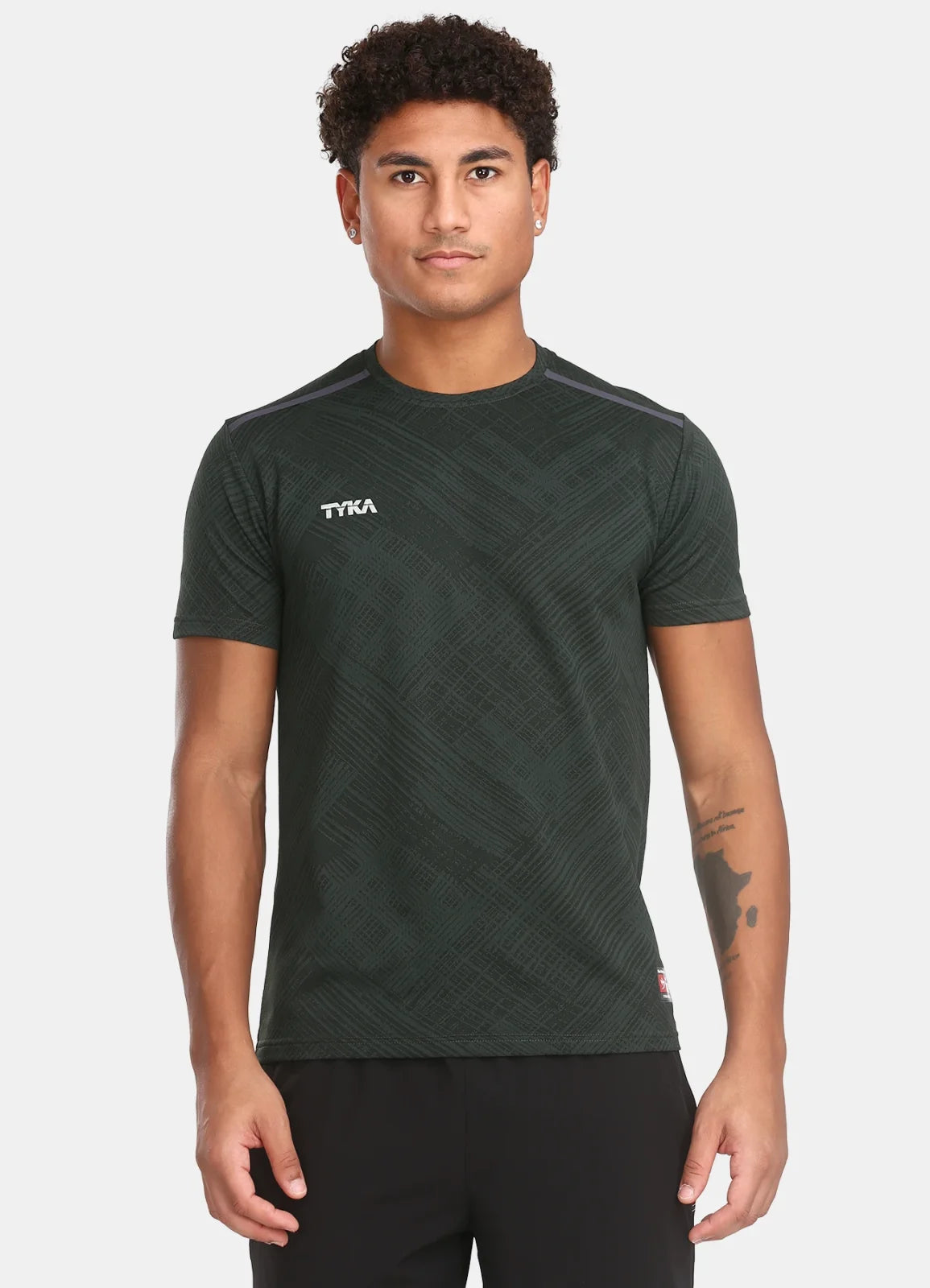 TYKA Men's Crush Jacquard Performance T-Shirt – Olive