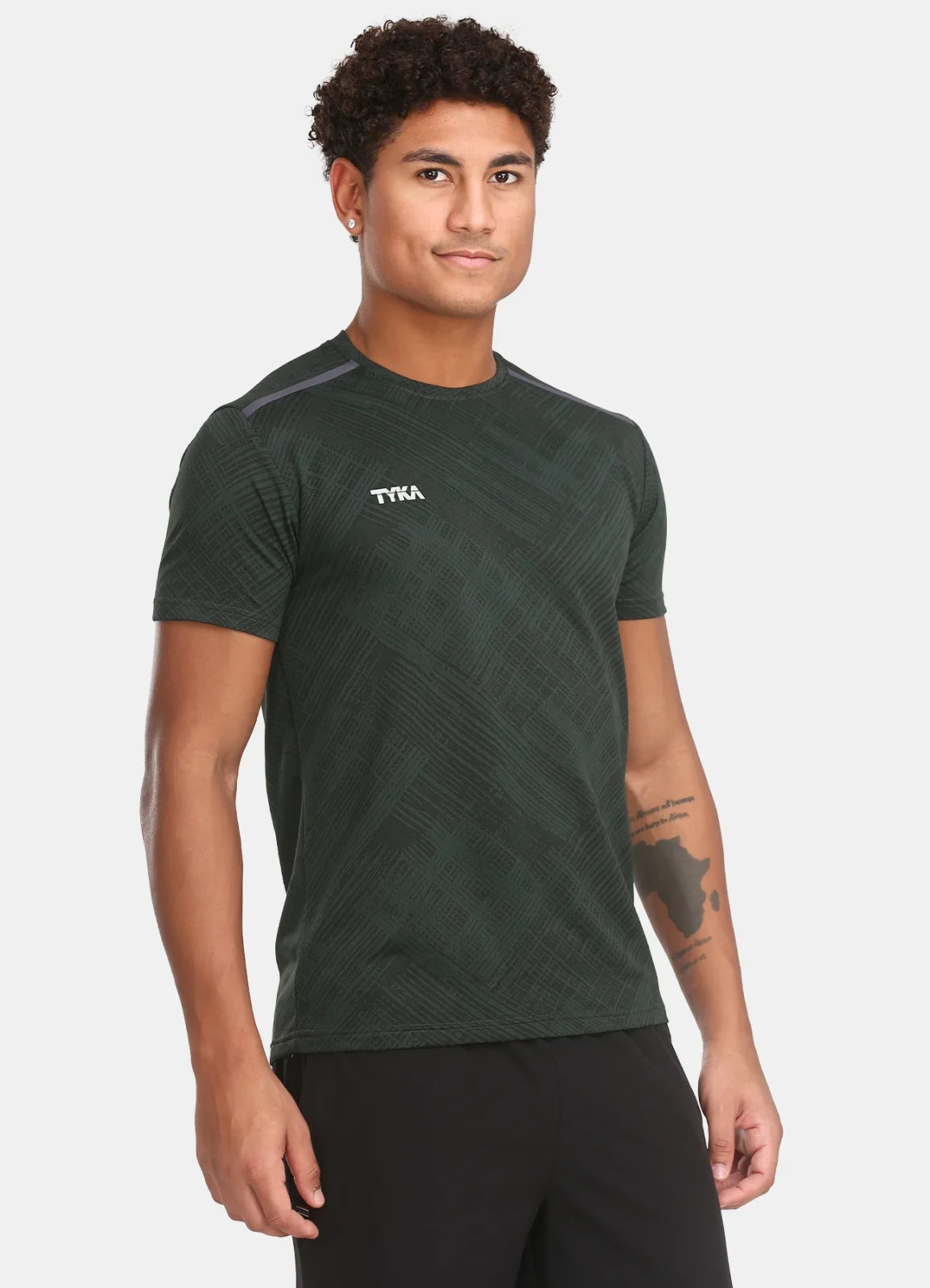TYKA Men's Crush Jacquard Performance T-Shirt – Olive
