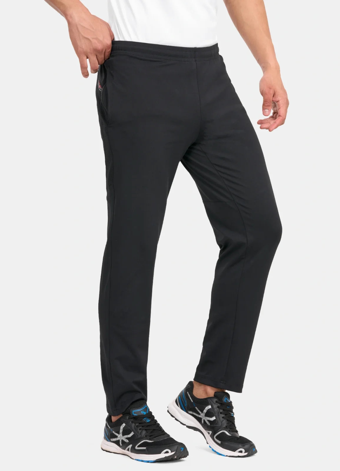 TYKA Ultimate Men's Smart Slim Fit 4-Way Stretch Lycra Track Pants (Lower)-Black
