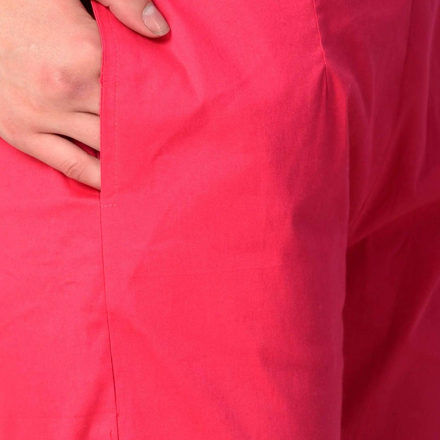 Women's Rani Pink Plain Pant Palazzo