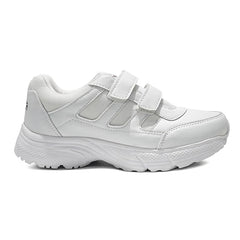 ASIAN Men's & Boys' Casual White Velcro Sneakers | Lightweight Running, Walking & School Shoes with Easy Dual Straps