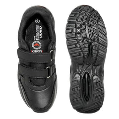 ASIAN Men's Monitor Velcro White Sneaker Shoes | Lightweight Sports Training & Gym Shoes with Synthetic Upper and Padded Insole Black