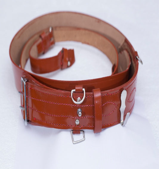 Regulation Police Cross-Strap,Dual-Point Support Belt_Brown