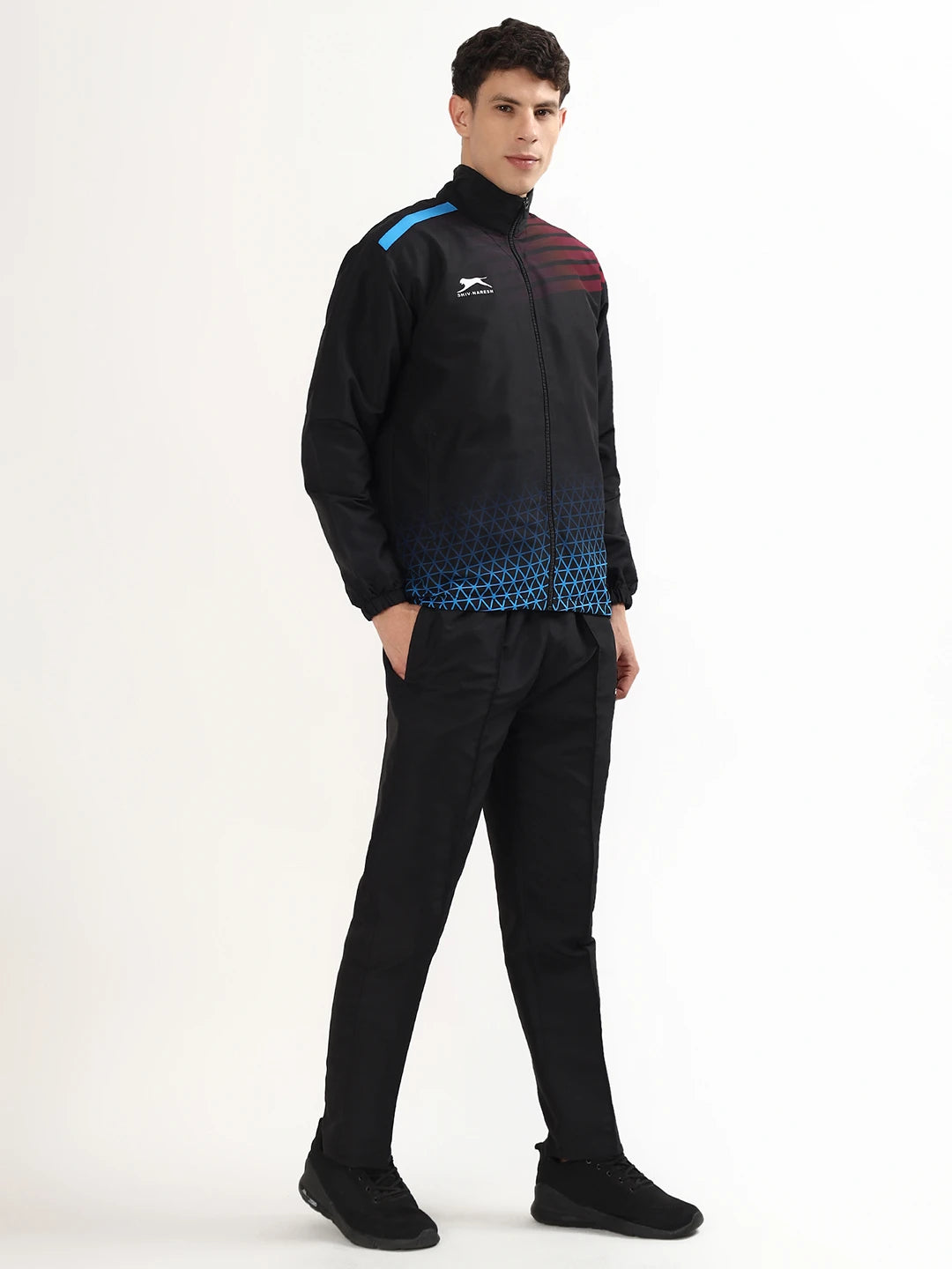 Shiv Naresh Men Navy Cyan Maroon Fit-burst tracksuit 989 T.Z