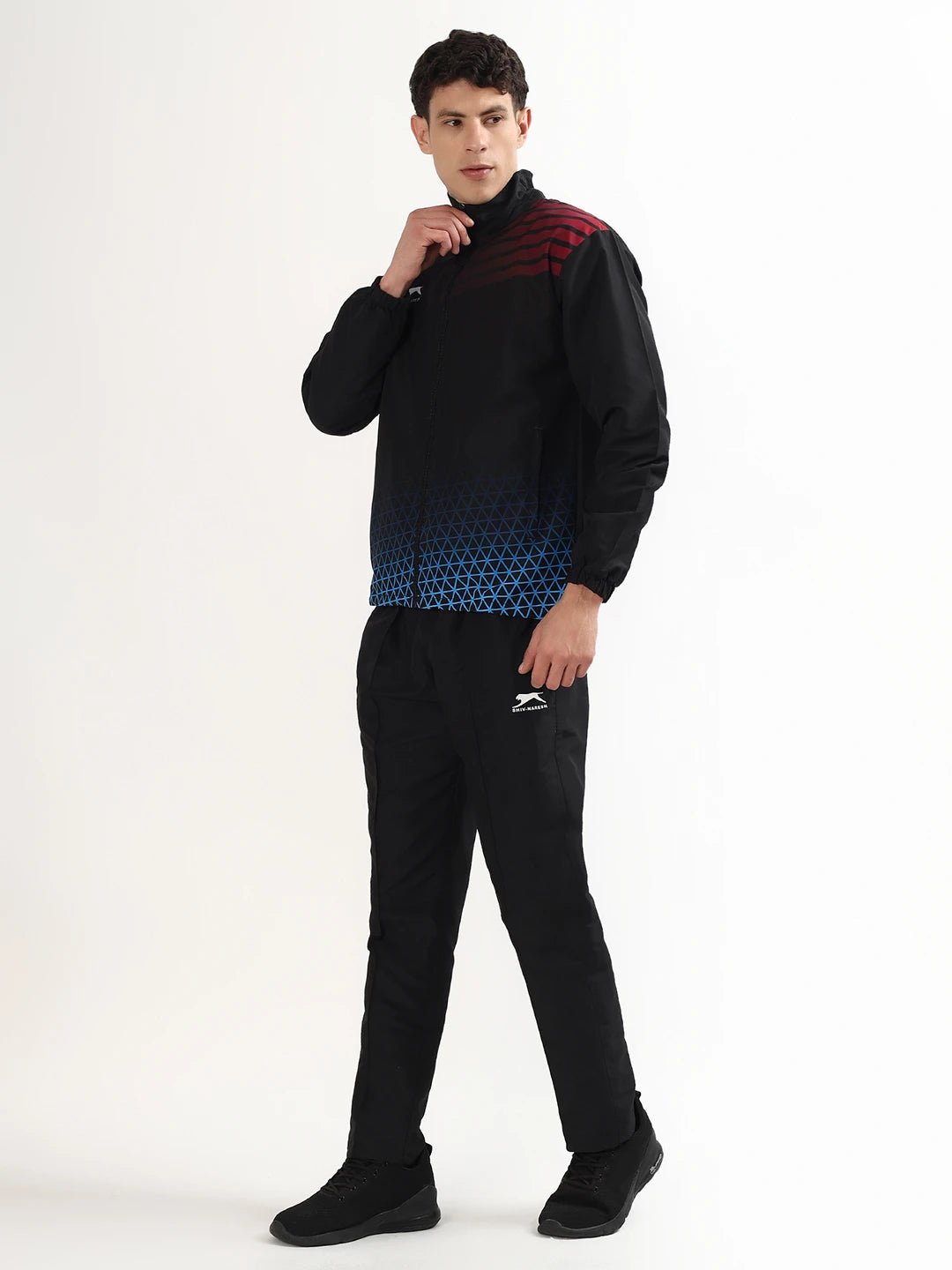 Shiv Naresh Men Navy Cyan Maroon Fit-burst tracksuit 989 T.Z