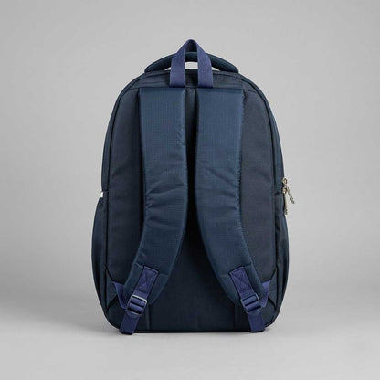 Trendy Navy Blue School & College Backpack | Large Capacity Geometric Print Laptop Bag for Boys & Girls-29 L