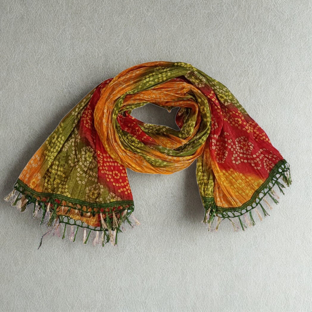Color Palette: A vibrant "Panchrangi" style featuring Mustard Yellow, Deep Red, Olive Green, and Orange.