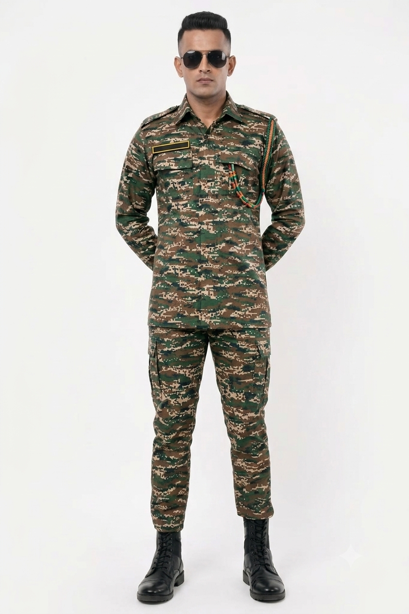 CRPF New Digital Camouflage Combat Uniform Set (US Pattern) – CAPF Approved 80/20 JCT Fabric | Made to Order