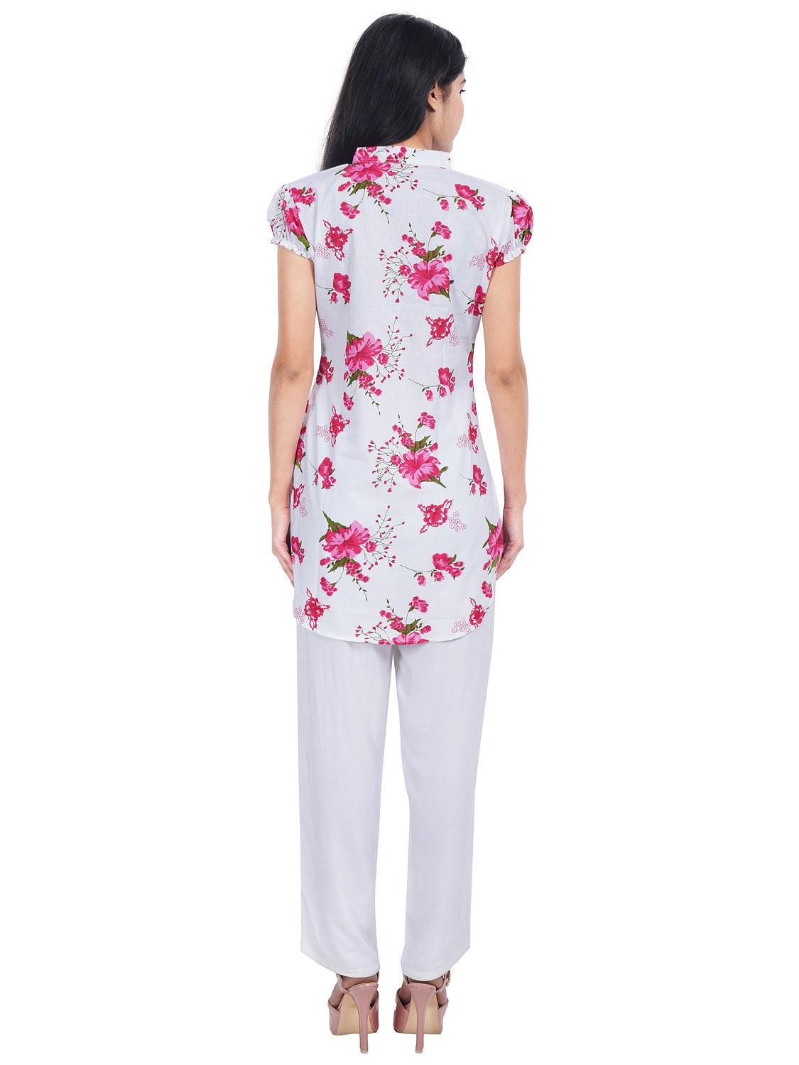 Women Purple Red Printed Straight Kurta Pack Of 2