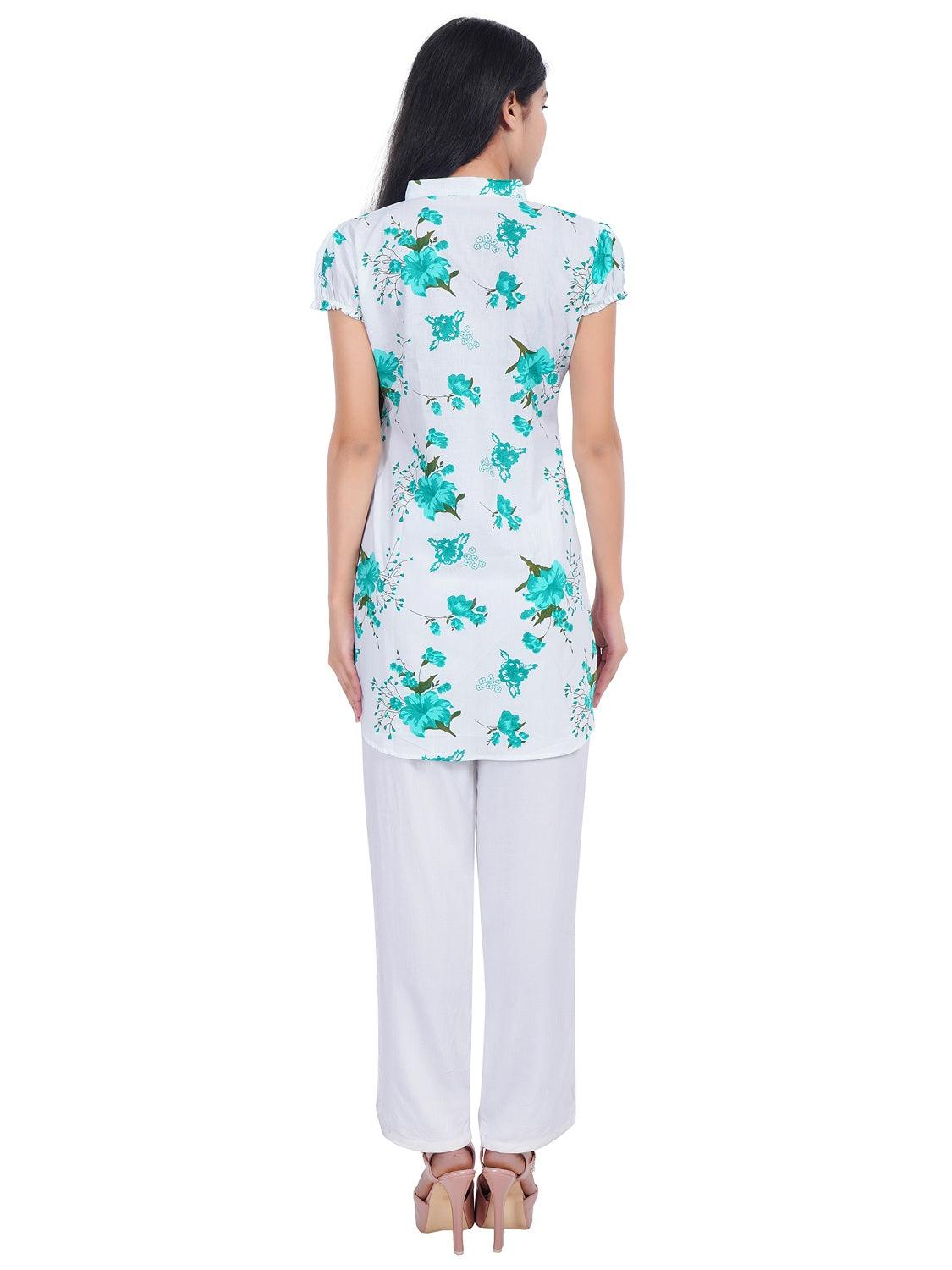 Women Green Purple Printed Straight Kurta Pack Of 2
