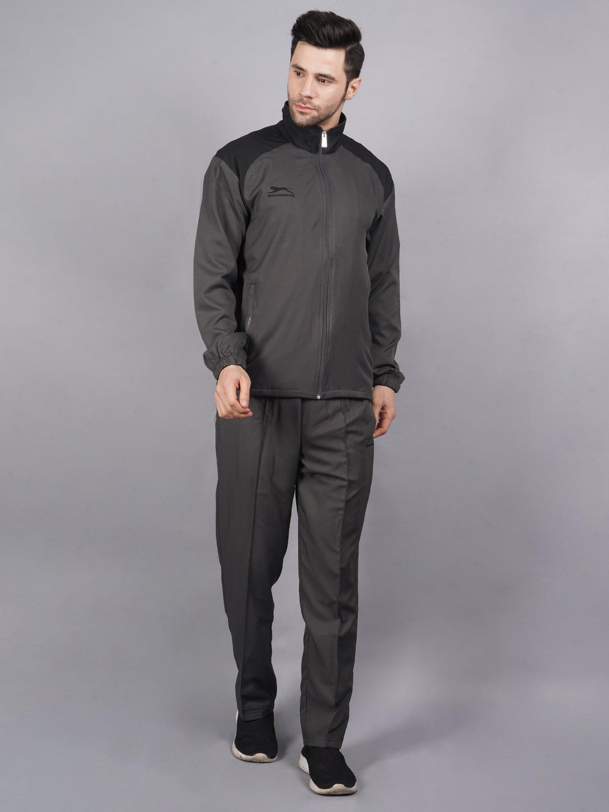 Shiv Naresh Dark grey and black Court essential tracksuit 424-B XXL
