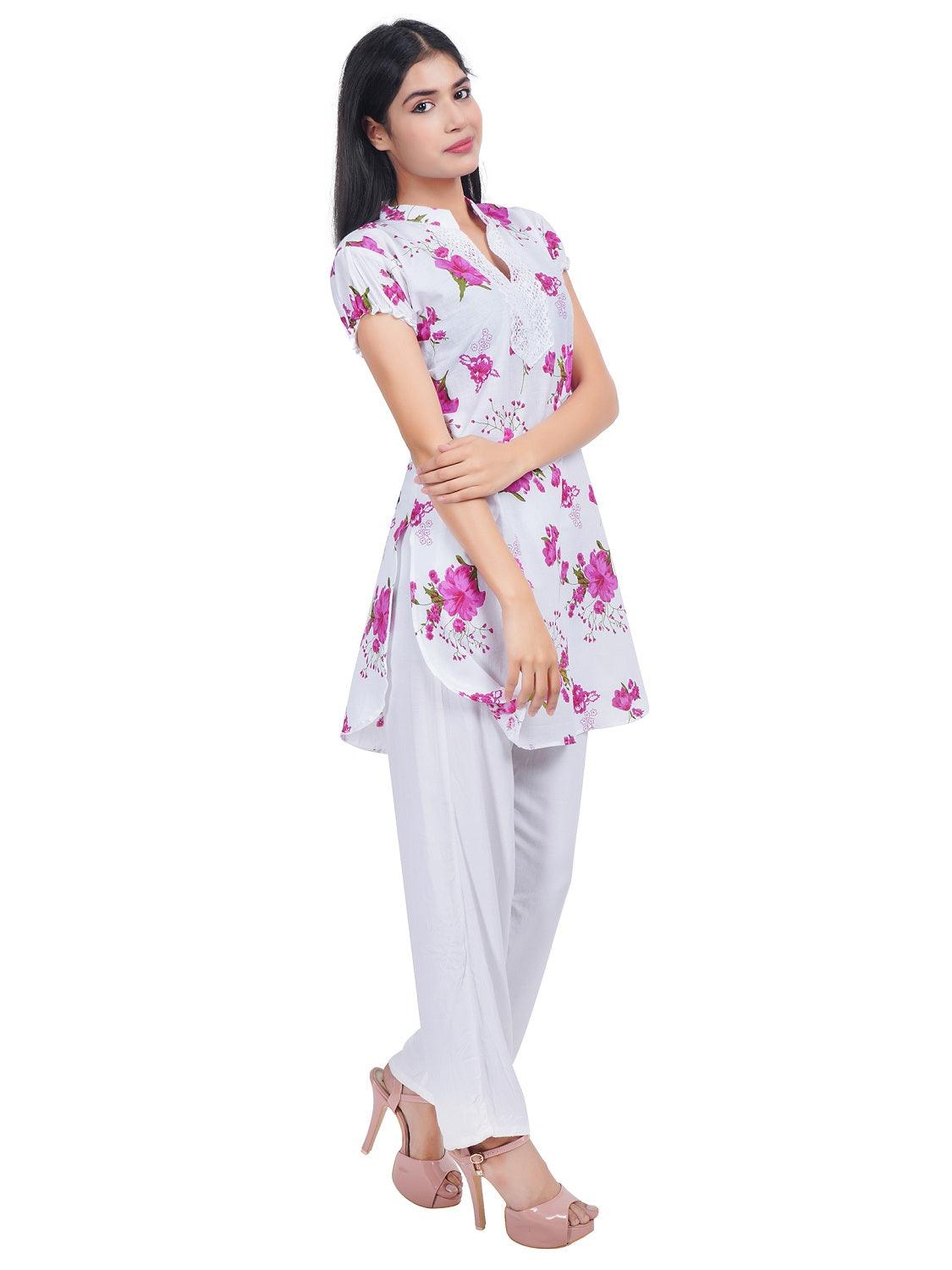 Women Pink Red Printed Straight Kurta Pack Of 2