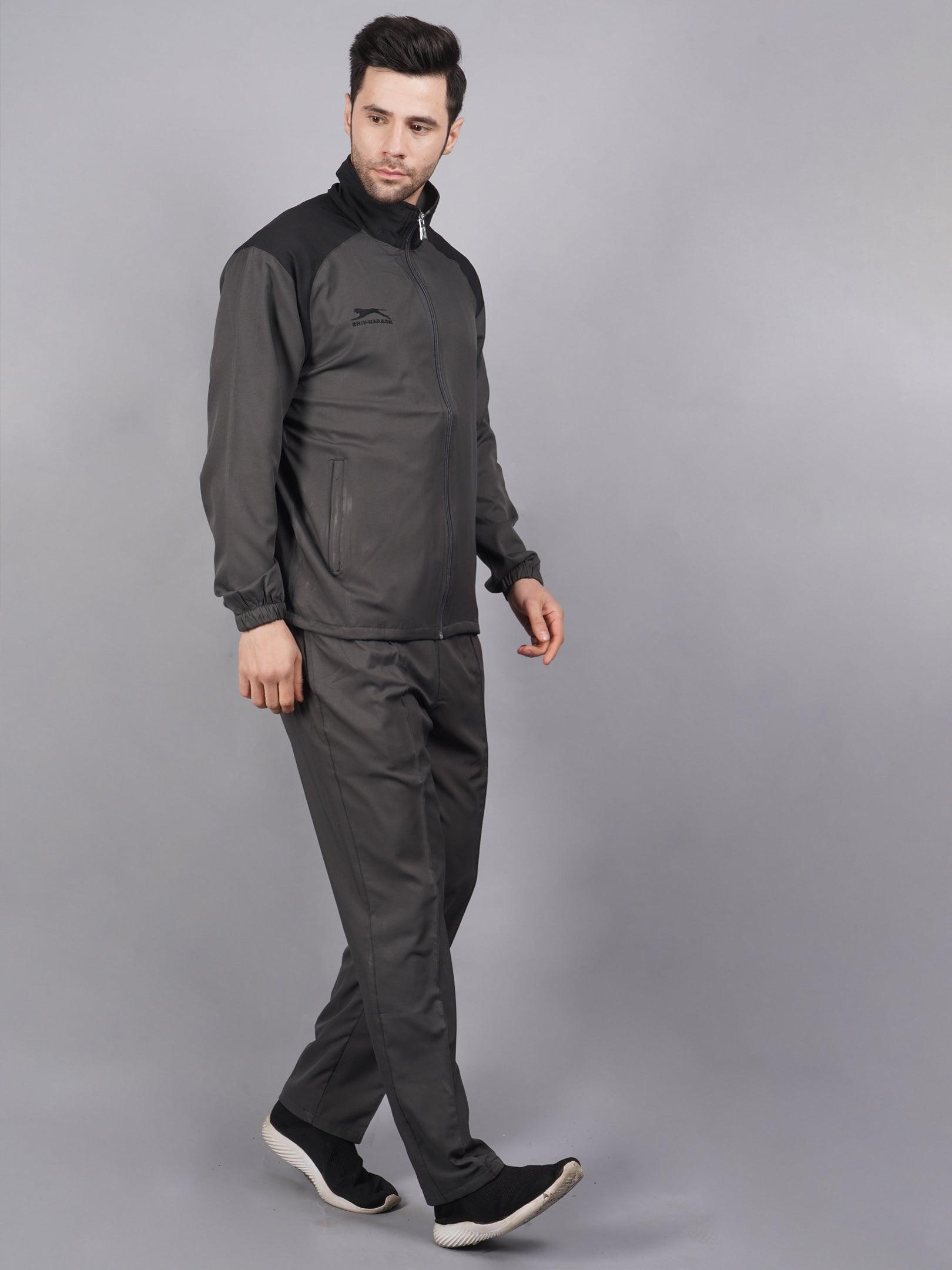 Shiv Naresh Dark grey and black Court essential tracksuit 424-B