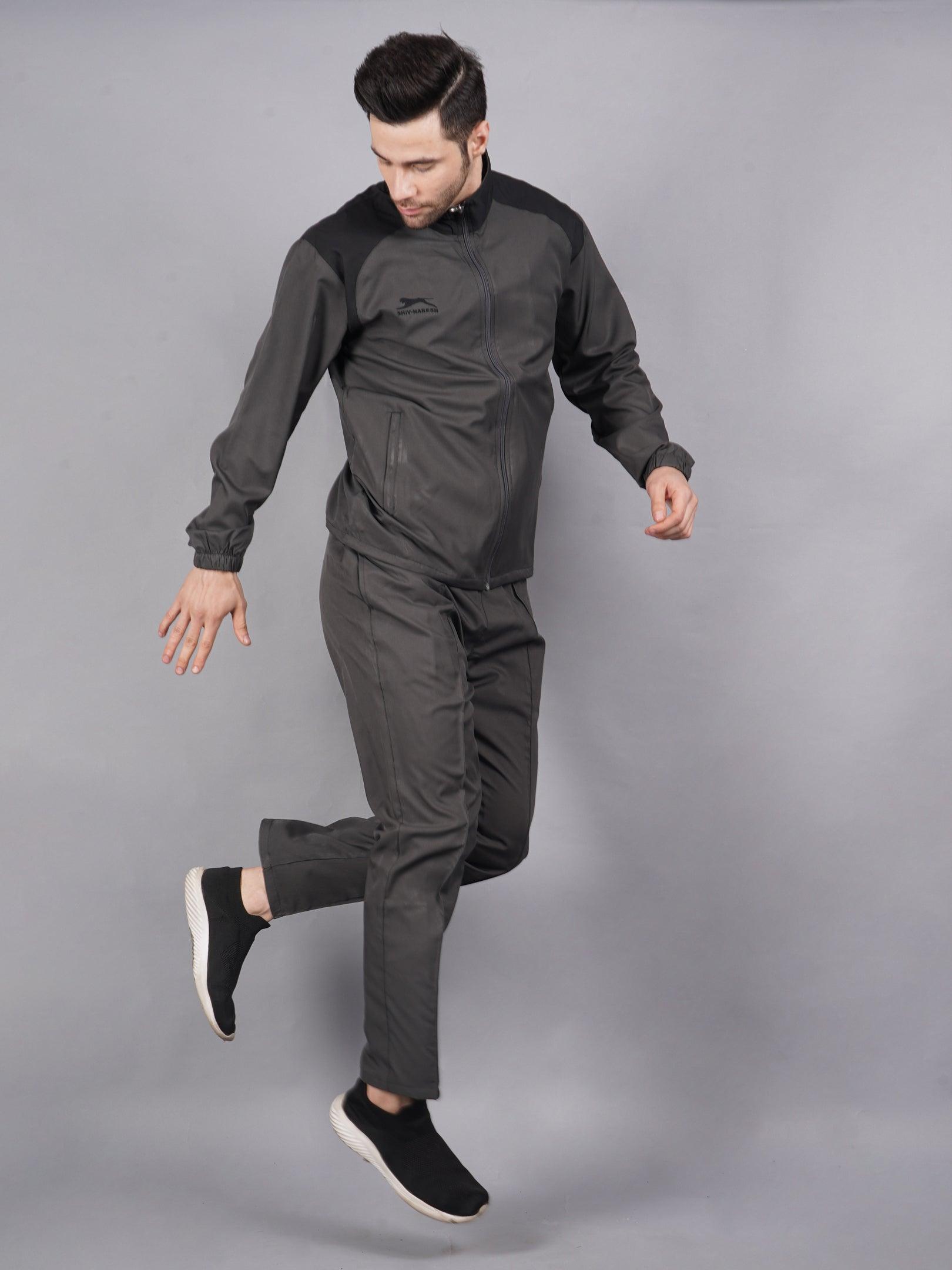 Shiv Naresh Dark grey and black Court essential tracksuit 424-B