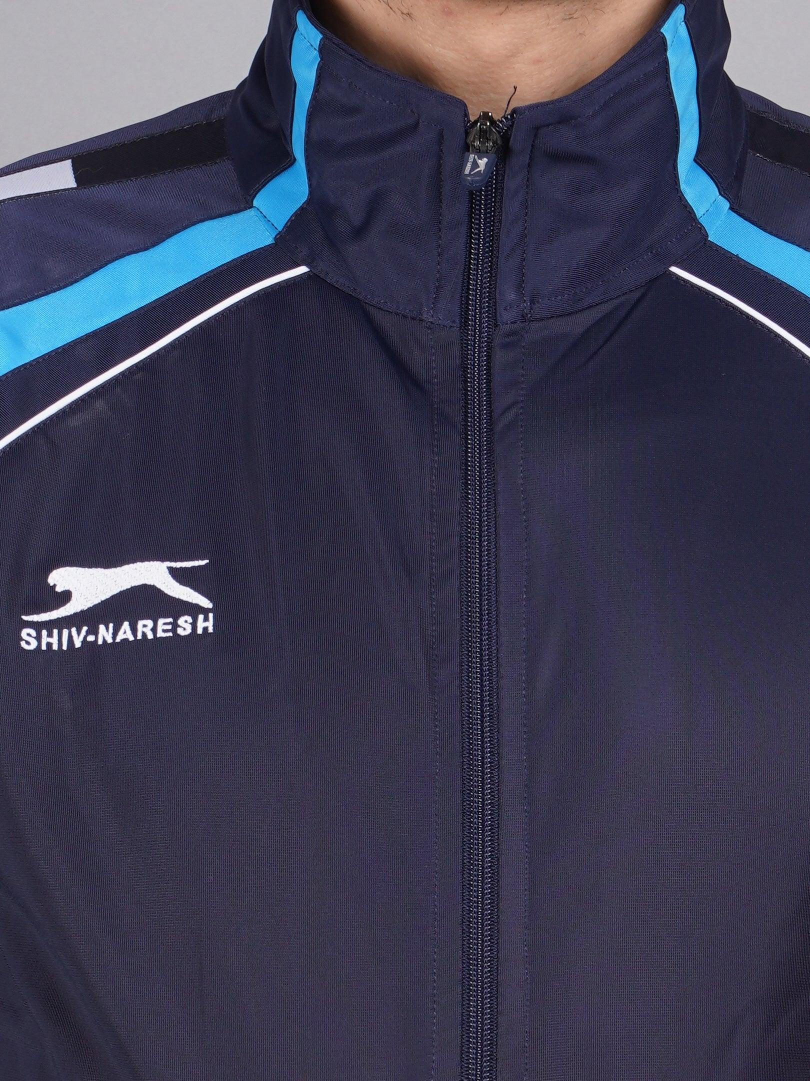 Shiv Naresh Men Navy and cyan blue Ultra-boost tracksuit 1500