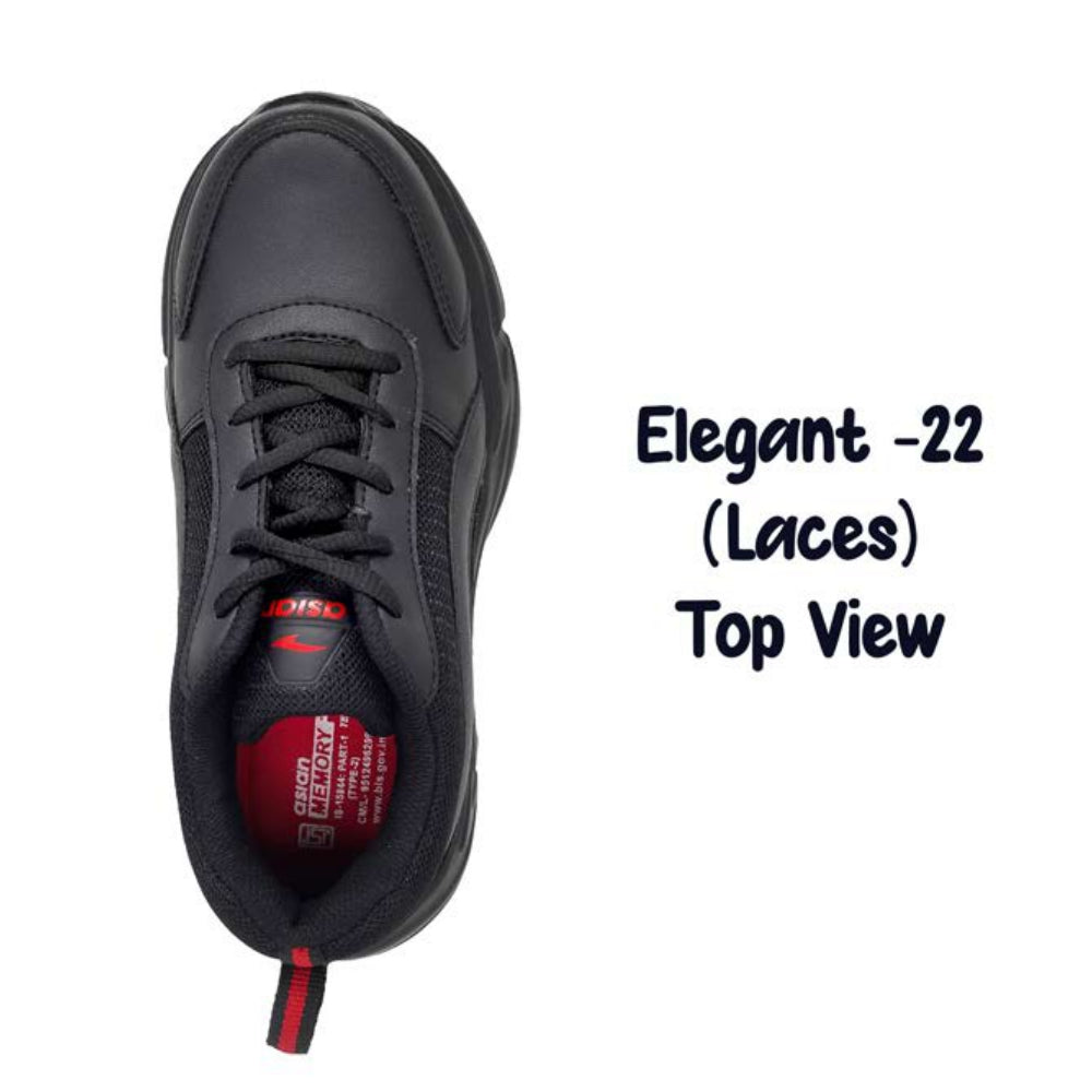 ASIAN Men's & Boys' Elegant 22 Black and Red Athletic Lace-Up Shoes.. GD Goenka School Shoes