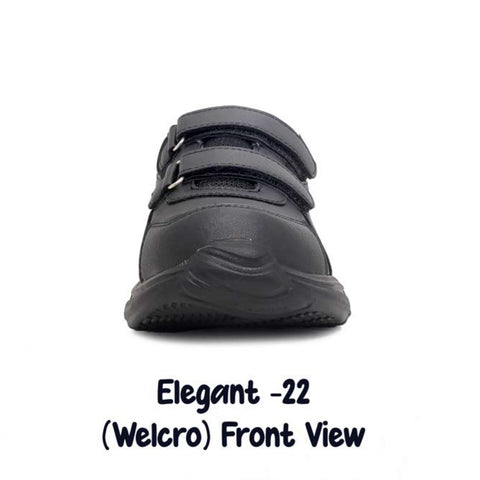 ASIAN Unisex Black & Red Elegant-22 GD Goenka School Shoes with Dual Velcro Straps | Lightweight & Comfortable Kids Sports Shoes