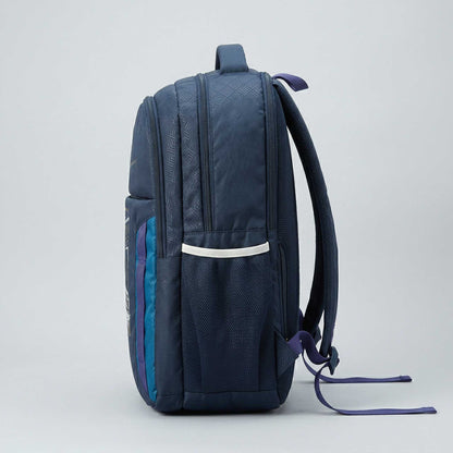 Ergonomic School Backpack – Durable Navy Blue Multi-Compartment Daypack with Truck Graphic & Notebook Organizer