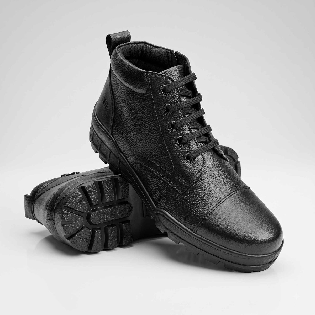 Men's TSF Police Uniform Boot Genuine Leather Black Black