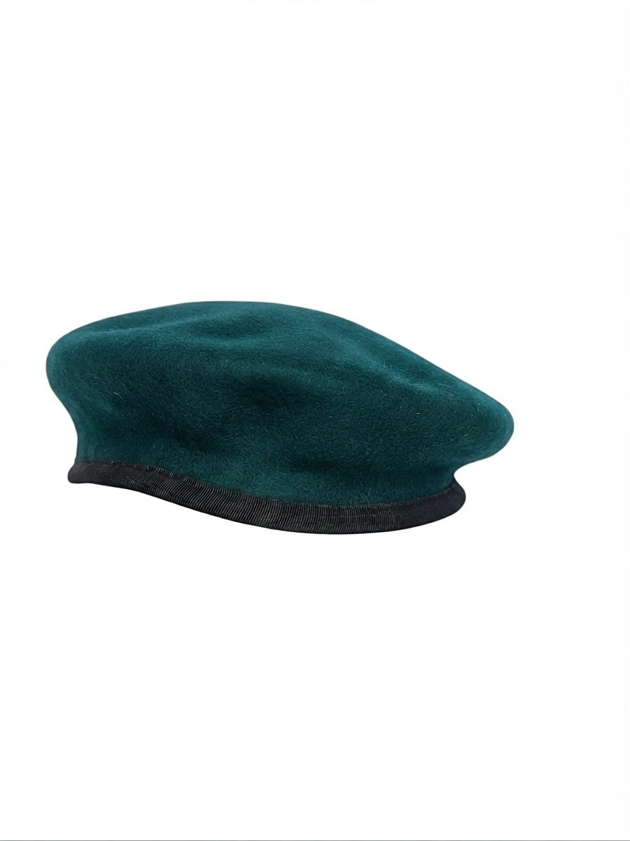 NCC - Cadet Unisex French Woolen Beret Cap- Bottle Green
