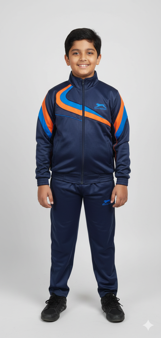 Shiv Naresh Kid's Elite Blue Athletic Tracksuit - Full Zip Jacket & Training Pants Set