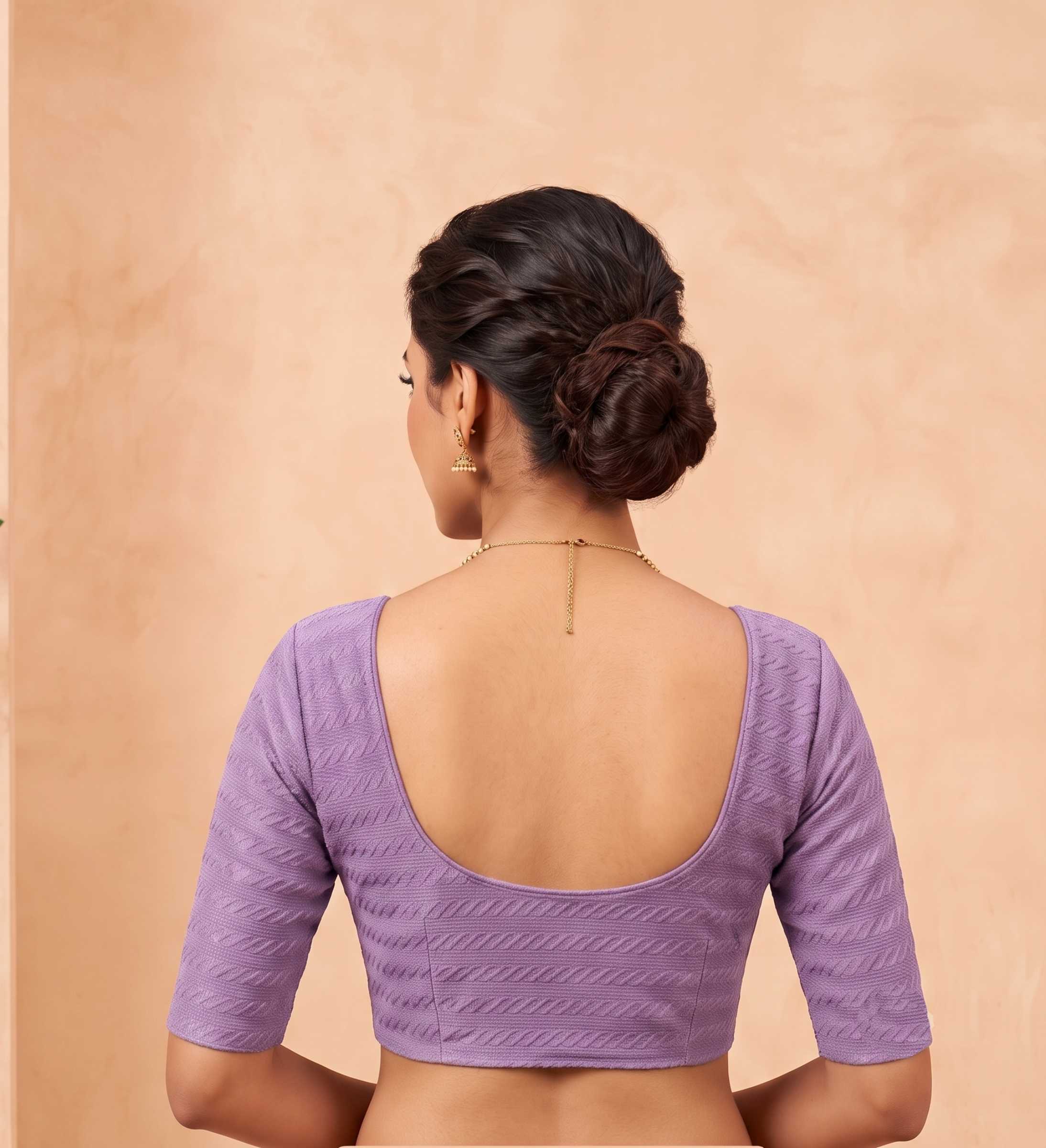Trendzmy Women Woven Square Neck Cotton Blend Lycra Stretchable Readymade Saree Blouse