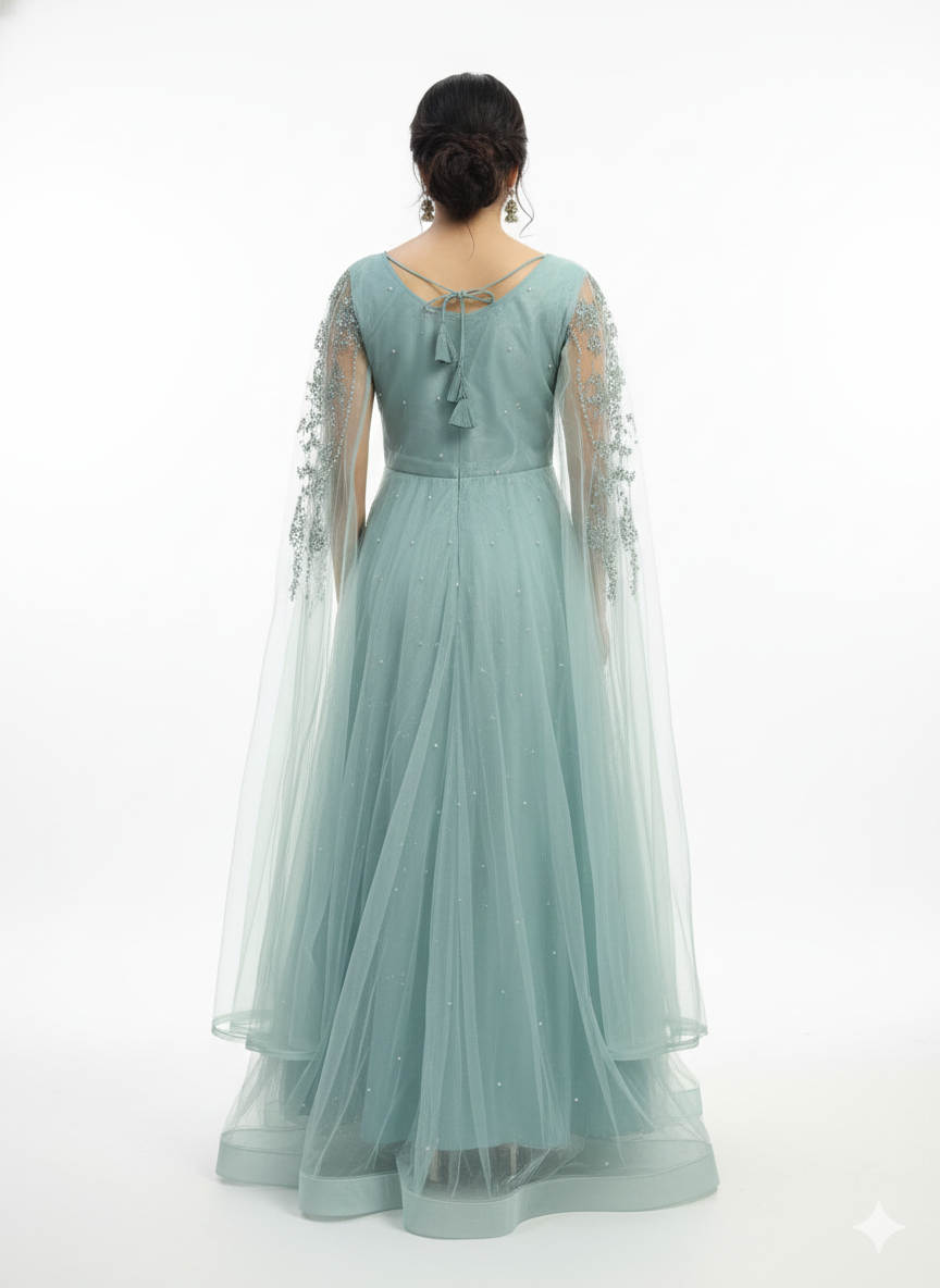The Seraphina Seafoam Designer Gown