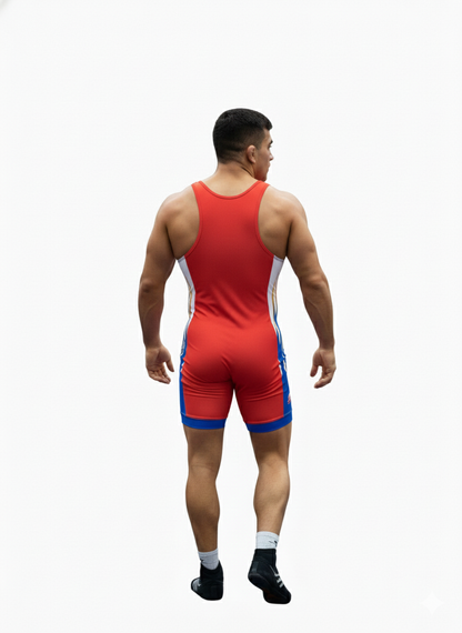 Wrestling singlet Legsuit Wrestling & Weightlifting Swimwear Costume Red
