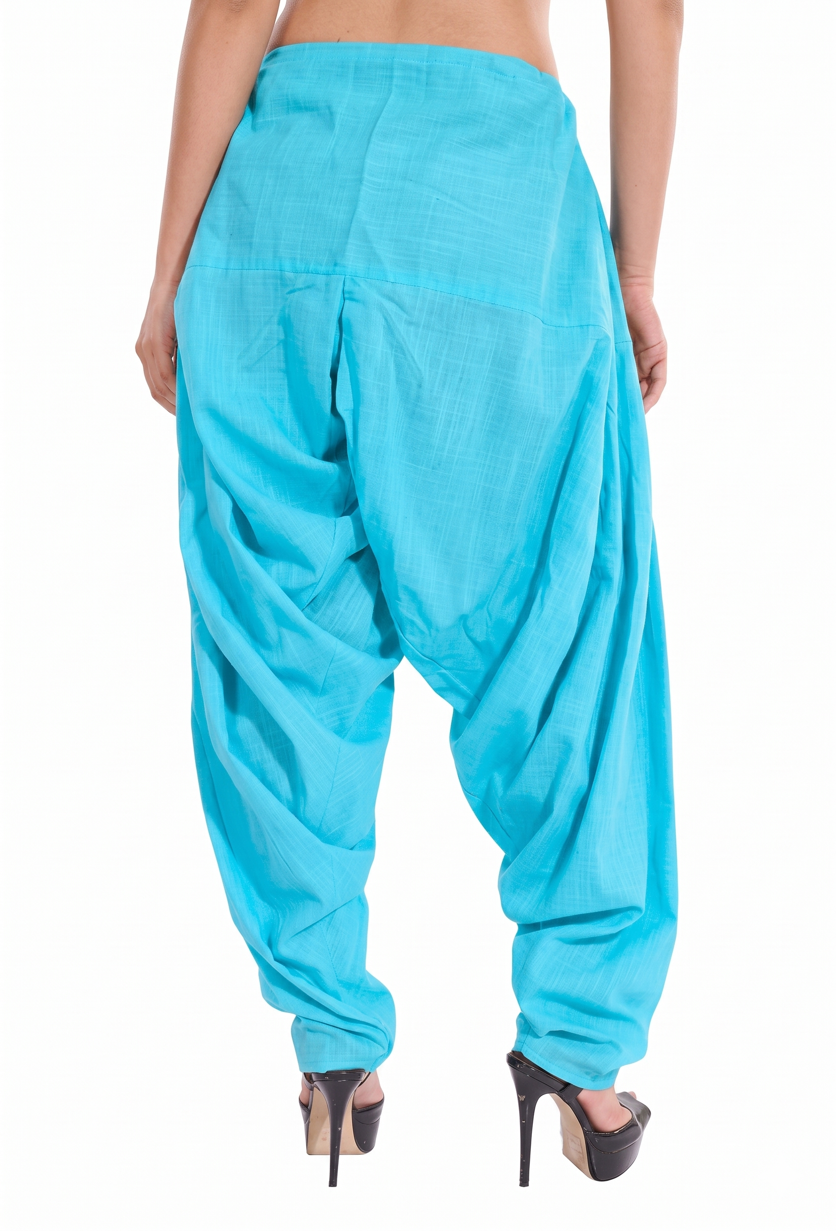 Women & Girl's Ethnic Premium Pleated Patiala Salwar in Yellow & Sky Blue-Pack of 2