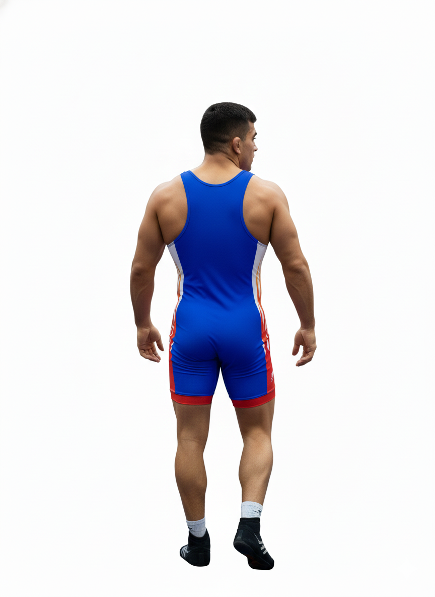 Wrestling singlet Legsuit Wrestling & Weightlifting Swimwear Costume Blue
