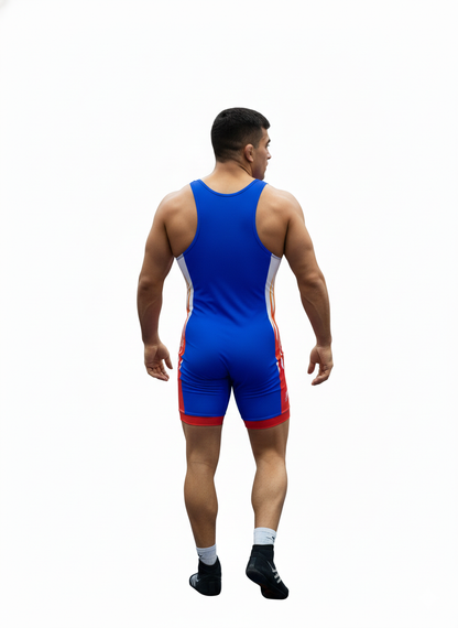 Wrestling singlet Legsuit Wrestling & Weightlifting Swimwear Costume Blue