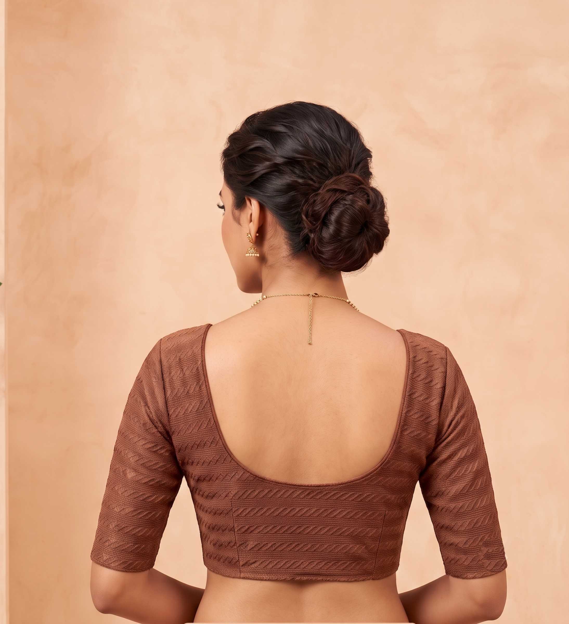 Trendzmy Women Woven Square Neck Cotton Blend Lycra Stretchable Readymade Saree Blouse