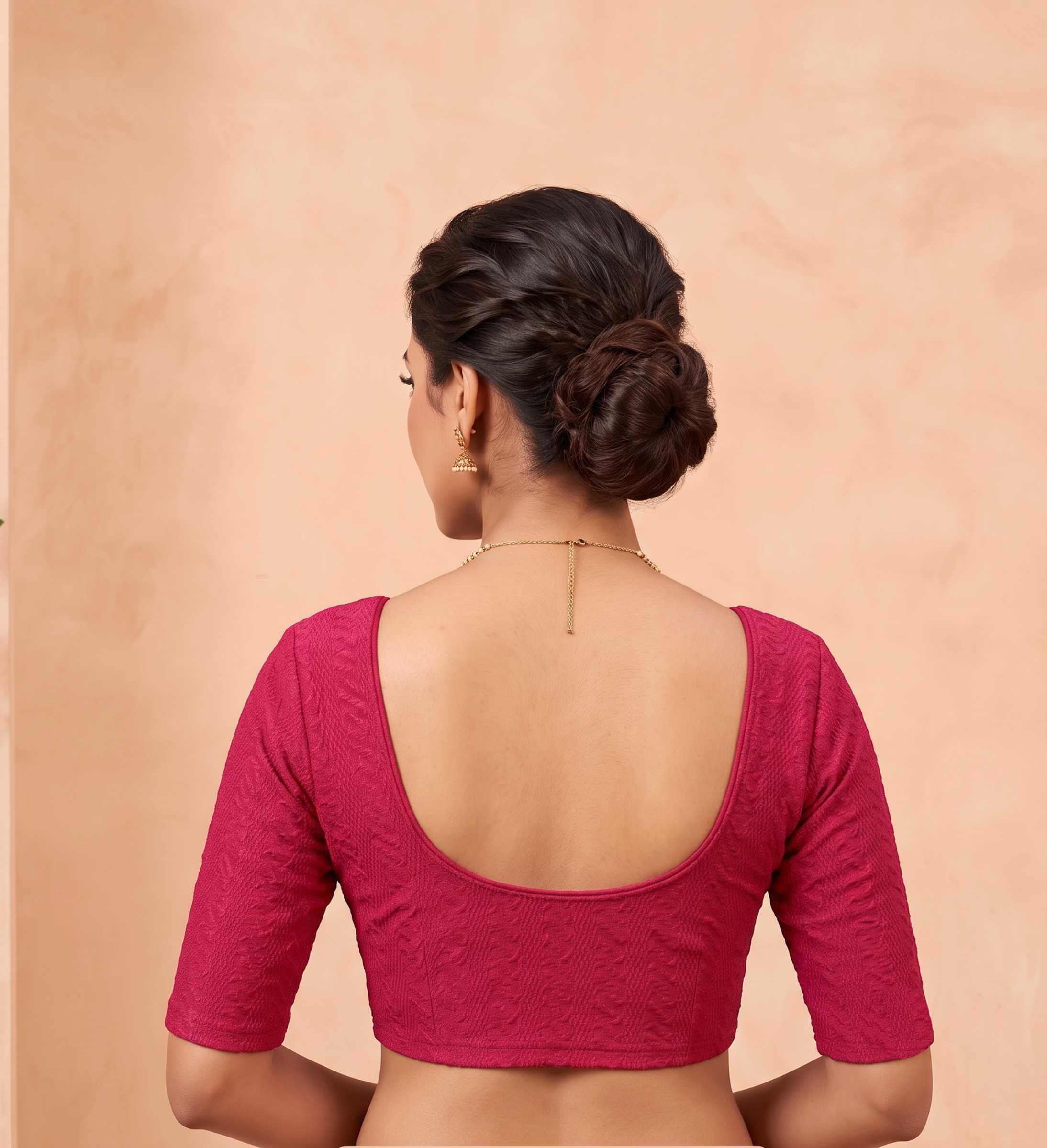 Trendzmy Women Woven Square Neck Cotton Blend Lycra Stretchable Readymade Saree Blouse