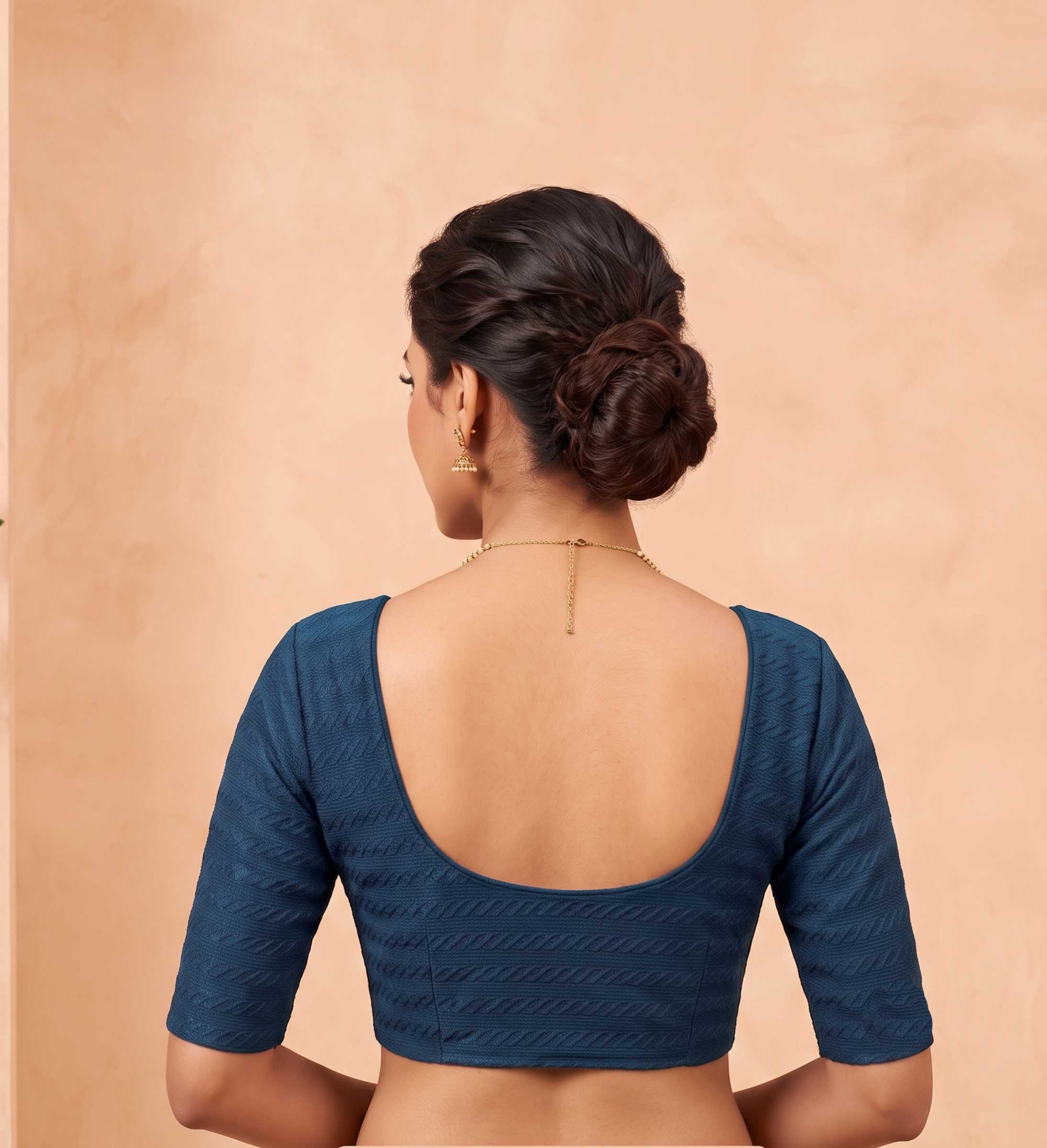 Trendzmy Women Woven Square Neck Cotton Blend Lycra Stretchable Readymade Saree Blouse