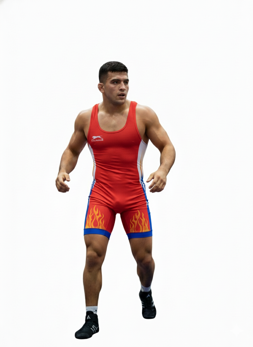 Wrestling singlet Legsuit Wrestling & Weightlifting Swimwear Costume Red