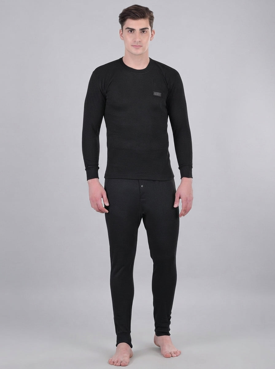 Men's Winter Thermal Top & Bottom Set | Full Sleeve Round Neck Warm Innerwear | Random Colour