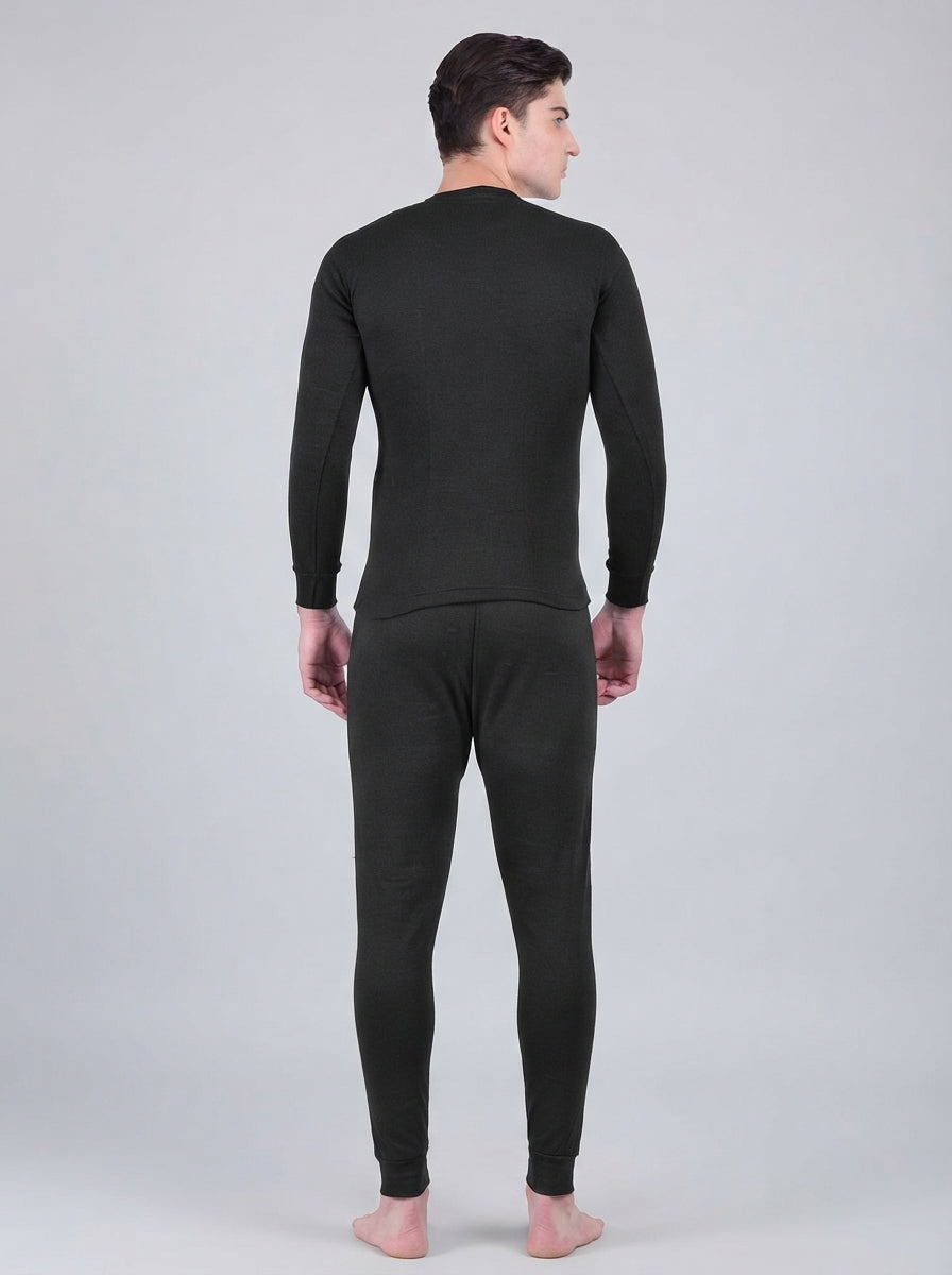 Men's Winter Thermal Top & Bottom Set | Full Sleeve Round Neck Warm Innerwear | Random Colour