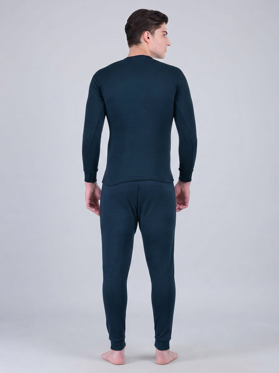 Trendzmy Men's Winter Thermal Top & Bottom Set | Soft Breathable Warm Innerwear | V-Neck | Random Color