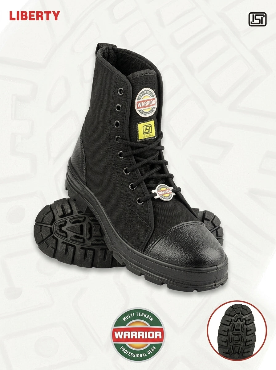 Liberty Warrior 88-46HSTG Jungle Boot for Men, Soft Toe, Black, Sizes-5UK-11UK