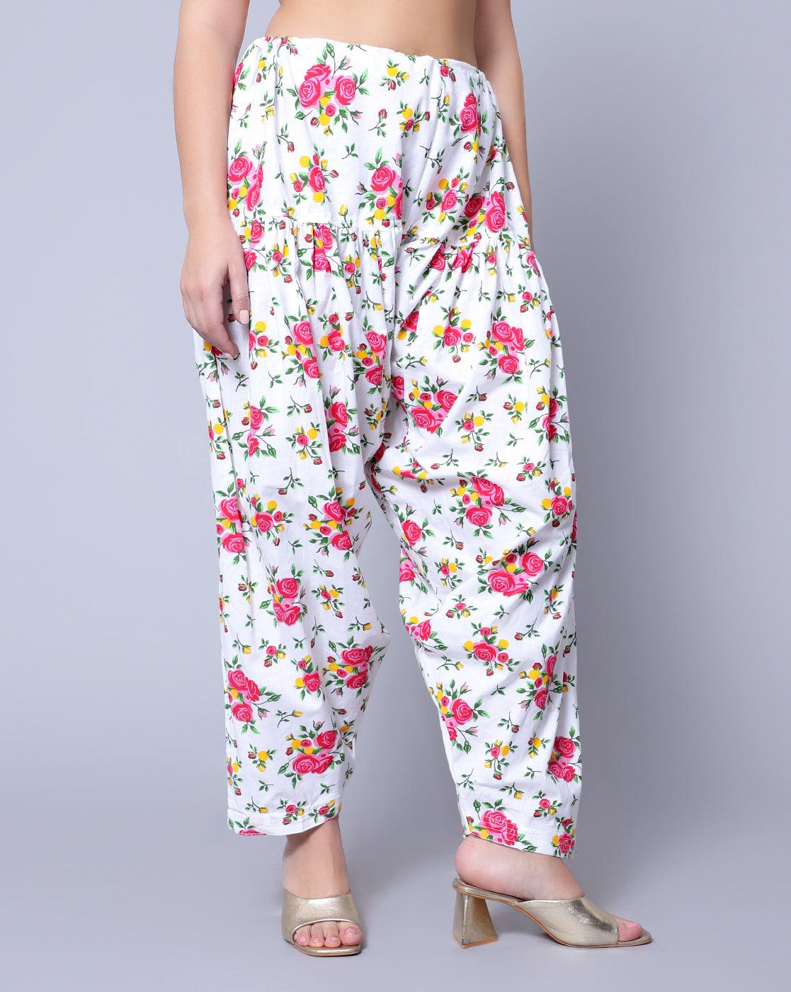 Pure Cotton Pink Printed Women Salwar