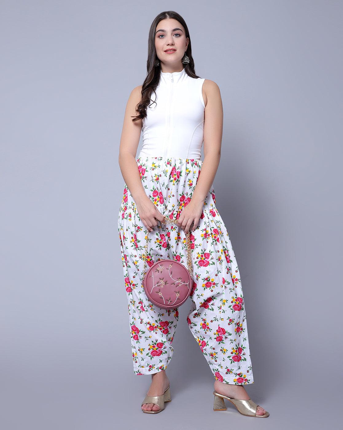 Pure Cotton Pink Printed Women Salwar