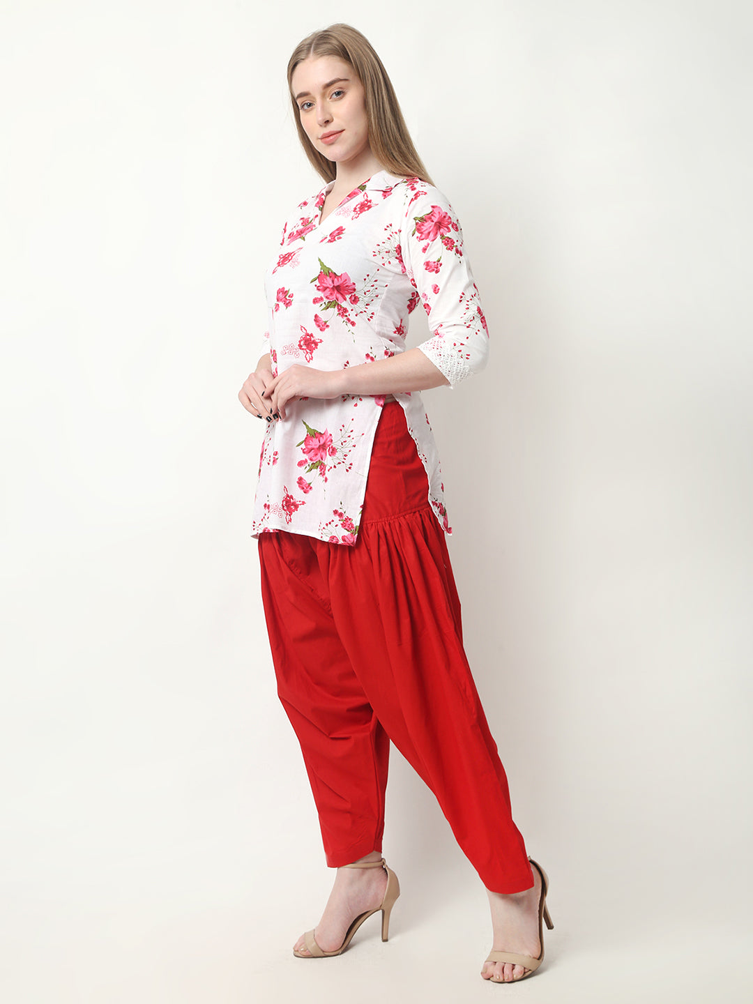 Women Printed Yellow Kurta and Salwar Set Pure Cotton