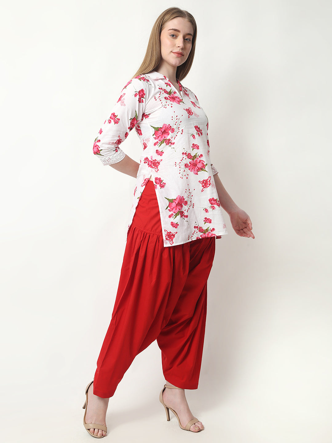 Women Printed Yellow Kurta and Salwar Set Pure Cotton
